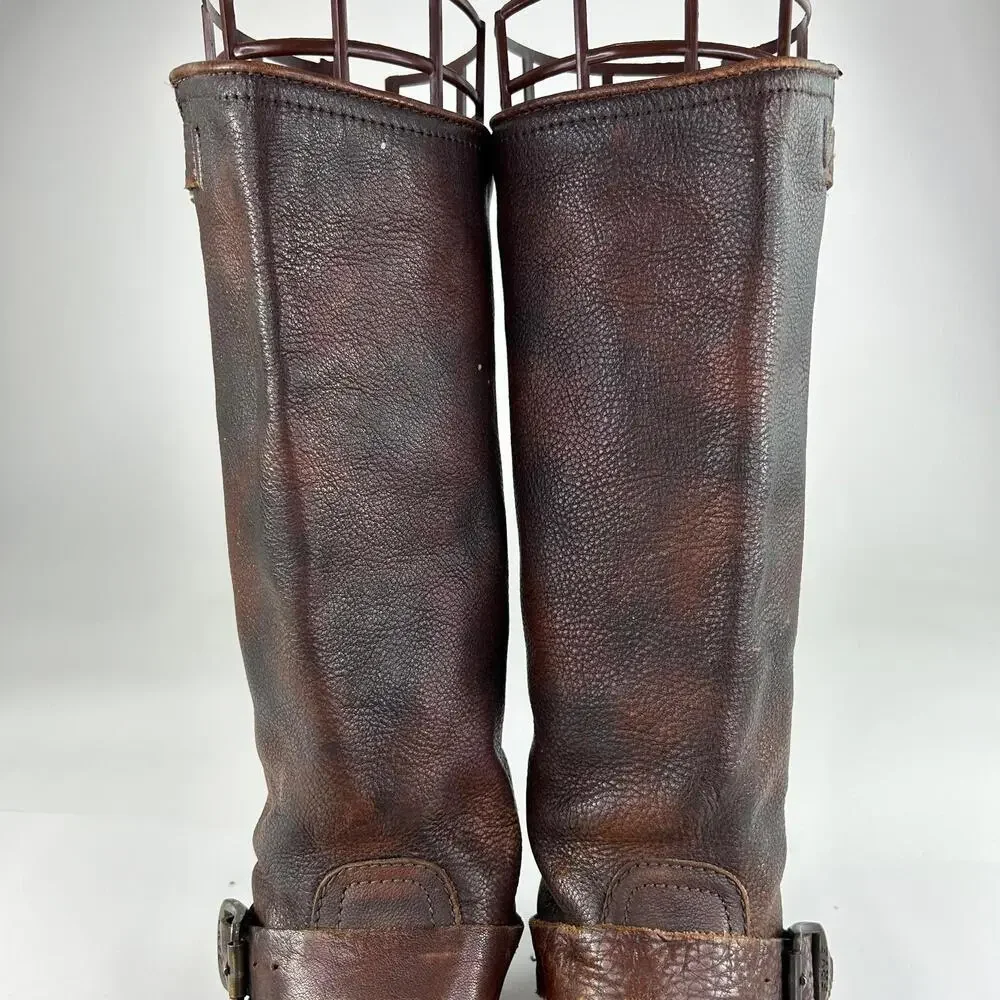 FRYE Veronica Slouch Women's Tall Boot US 7.5 B Leather Engineer Moto Boots - Picture 7 of 14